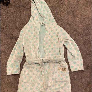 PINK Polka-dotted Teal Fury Soft Robe